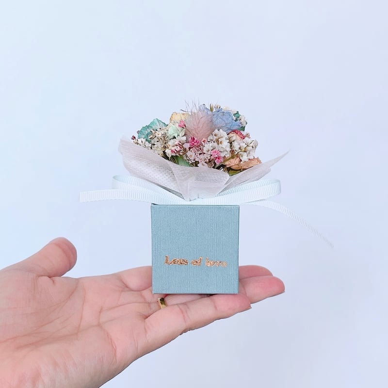 ブルー系三日月ドライフラワーボックス ブルー系三日月ドライフラワーボックス