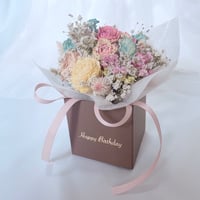【Happy Birthday】グリーティング BOX ブーケ Brown BOX【ドライフラワー】