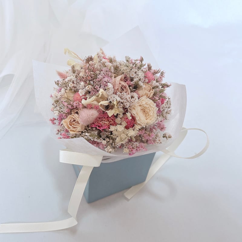 Lots of love】グリーティング BOX ブーケ Blue BOX【ドライ
