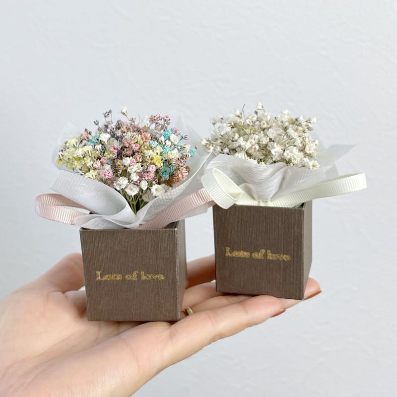 ミニチュアBOX ドライブーケ【かすみ草 BOX 】 | Lynn flowers