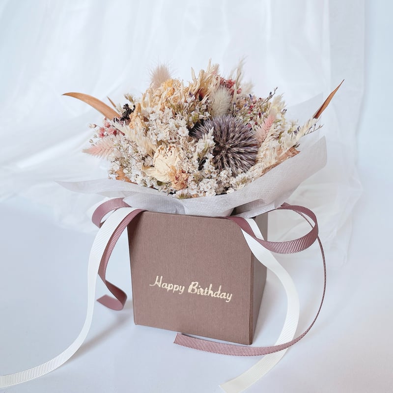 BOHO】ドライフラワー グリーティングBOXブーケ【テラコッタ】 | Lynn