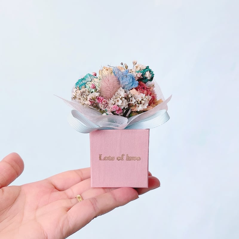 Pink Box】ミニチュアBOX ドライブーケ | Lynn flowers