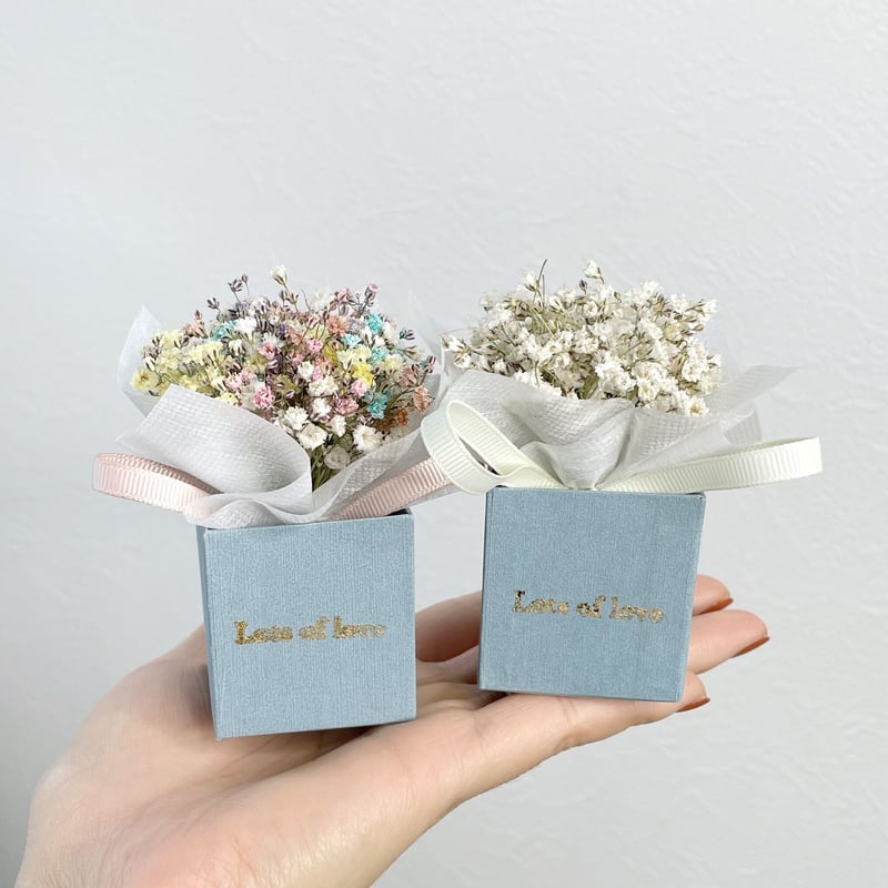 かすみ草フライングブーケ ミニチュアBOX ドライブーケ【かすみ草 BOX 】 | Lynn flowers