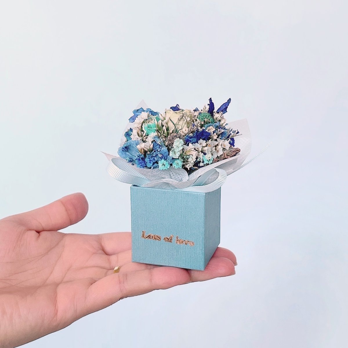 Blue Box】ミニチュアBOX ドライブーケ | Lynn flowers