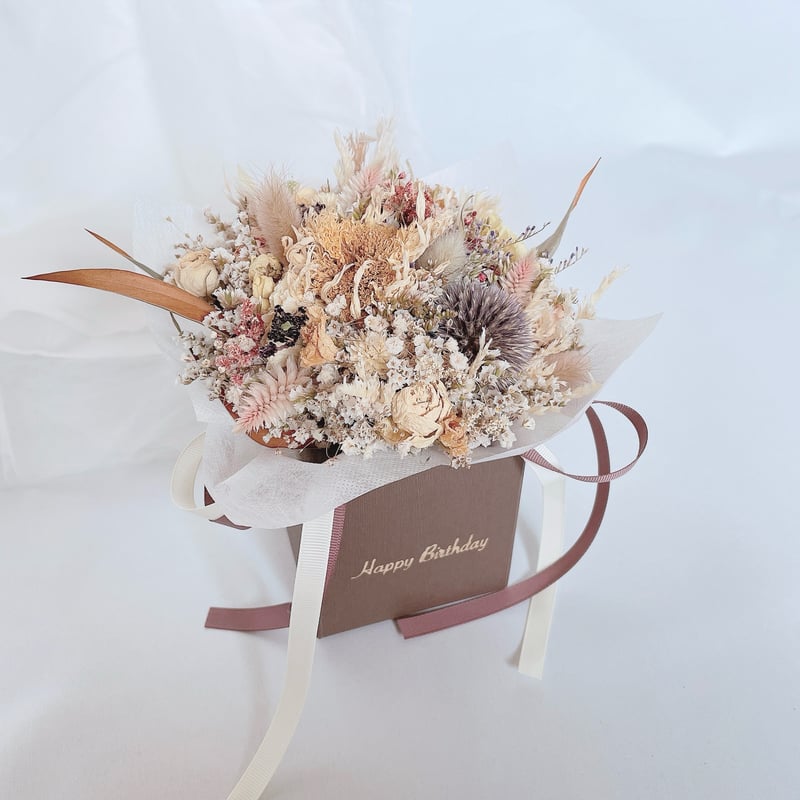 BOHO】ドライフラワー グリーティングBOXブーケ【テラコッタ】 | Lynn
