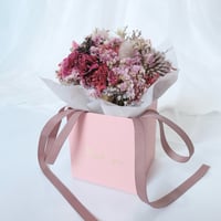 【Thank you】グリーティング BOX ブーケ Pink BOX【ドライフラワー】