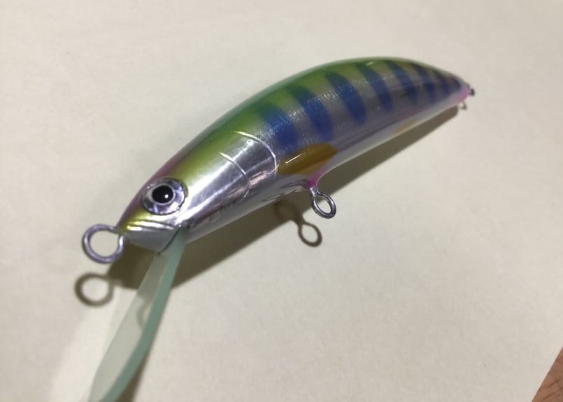 ハンドメイドルアー フローティング チャート グリーンヤマメ