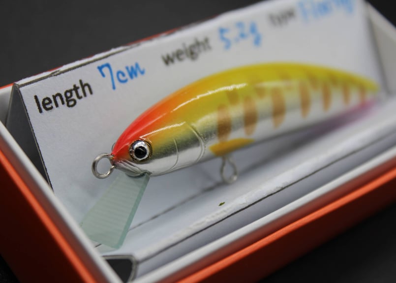 ハンドメイドルアー フローティング チャート イエローヤマメ 7cm 【幾