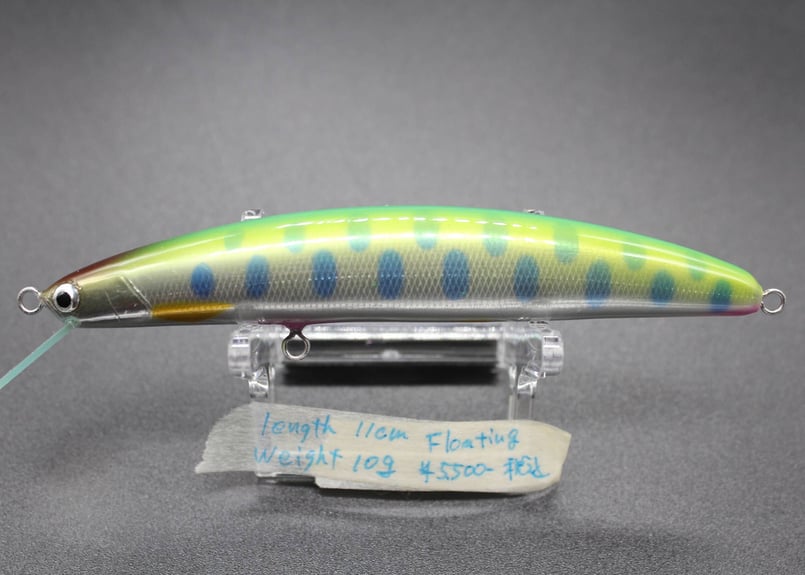 ハンドメイドルアー フローティング チャート グリーンヤマメ 11cm
