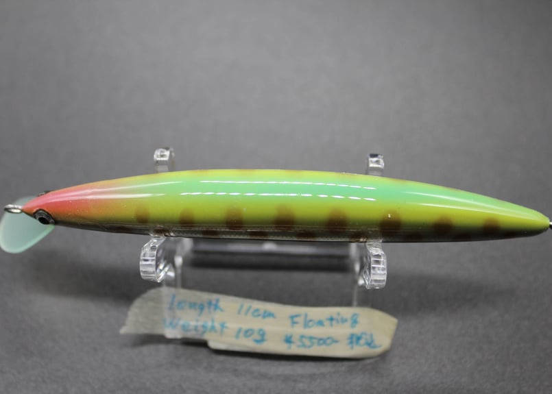 ハンドメイドルアー フローティング チャート グリーンヤマメ 11cm
