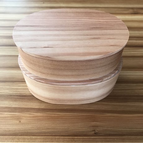 木製お弁当箱2段（草木染風呂敷セット）