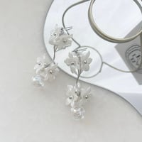white flower clear soap bubble silver