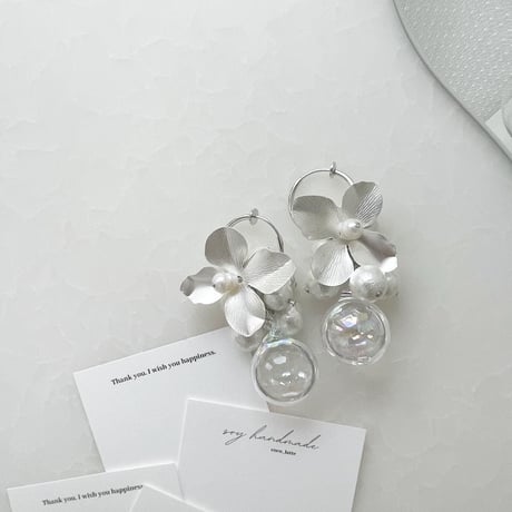 silver flower cotton perl