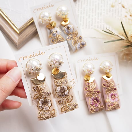 *shishu ribbon ピアス/イヤリング*