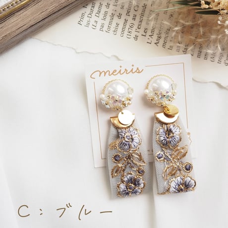 *shishu ribbon ピアス/イヤリング*