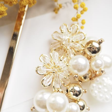*pearl ball × flower ピアス/イヤリング*