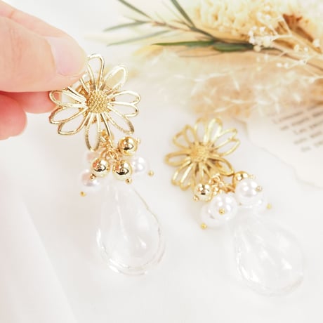*water flower -Lsize- ピアス/イヤリング*
