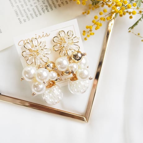 *pearl ball × flower ピアス/イヤリング*