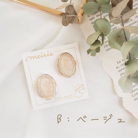 *simple ovall ピアス/イヤリング*