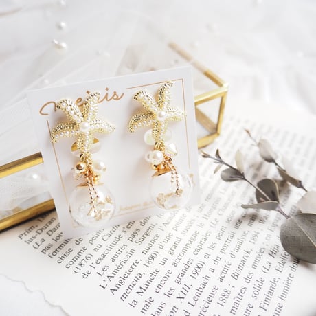 *startfish × shell glass ピアス/イヤリング*