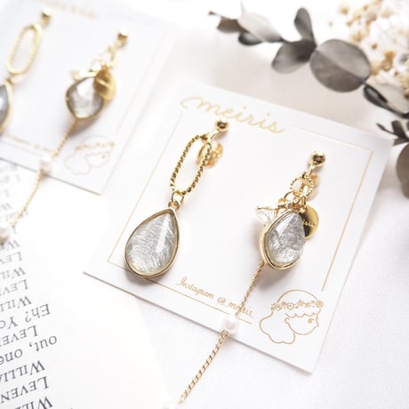 *asymmetry drop ピアス/イヤリング*