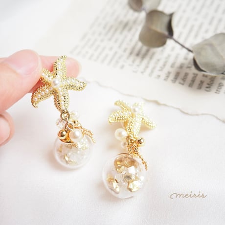 *startfish × shell glass ピアス/イヤリング*