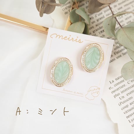 *simple ovall ピアス/イヤリング*