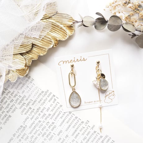 *asymmetry drop ピアス/イヤリング*