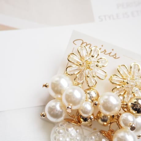 *pearl ball × flower ピアス/イヤリング*