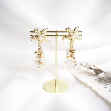*startfish × shell glass ピアス/イヤリング*