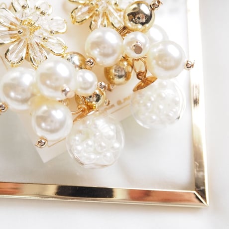 *pearl ball × flower ピアス/イヤリング*