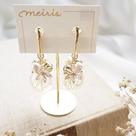 *flower ornament ピアス/イヤリング*