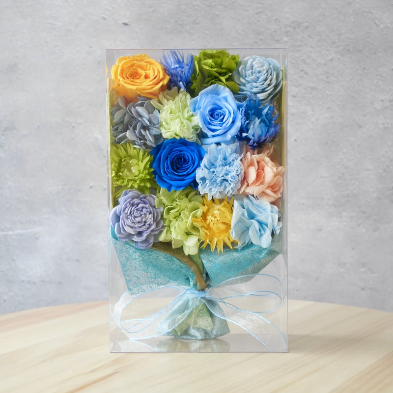 くつろぎを贈るおもてなし花束『空』（Mサイズ） | Soeru 手のひら