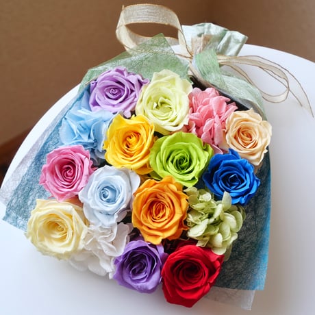 虹を贈るおもてなし花束『虹』（Mサイズ）