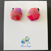 海洋プラスチックのピアス【レッド】