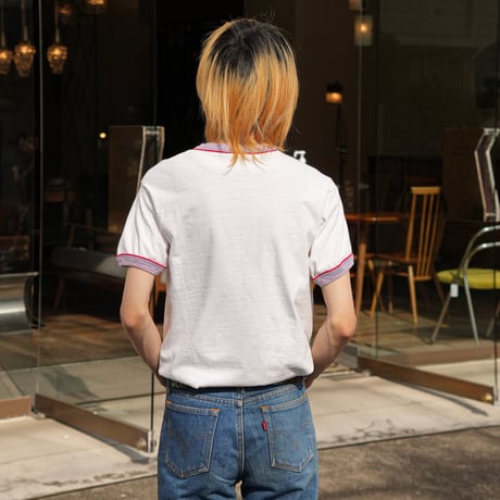 80s vintage "15 Years Walt Disney World" piping design ringer T-shirt "made in USA"【@sho_.ta0618】
