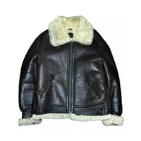 Shearling Collar Aviator Leather Jacket