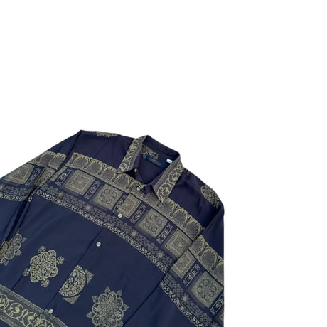 Patterned Open-Collar Shirt