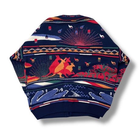 Native Pattern Jacquard Cardigan - "MERCO" Art Knit