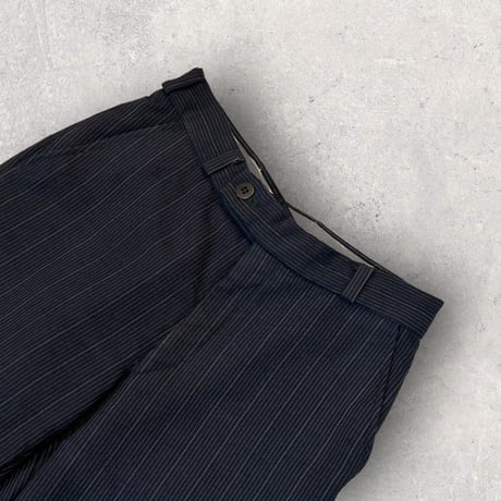 stripe pattern semi flare pants