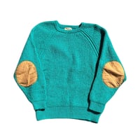 Green Elbow Patch Knit Sweater