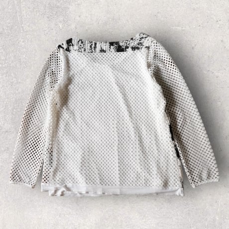 Y2K design mesh sleeve cutsew "WHITE"【@sho_.ta0618】