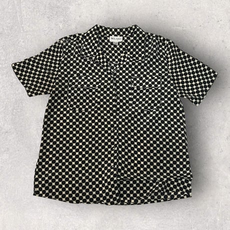 whole pattern design open collar shirt