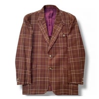 Brown Window Pen Check 3 Button Tailored Jacket