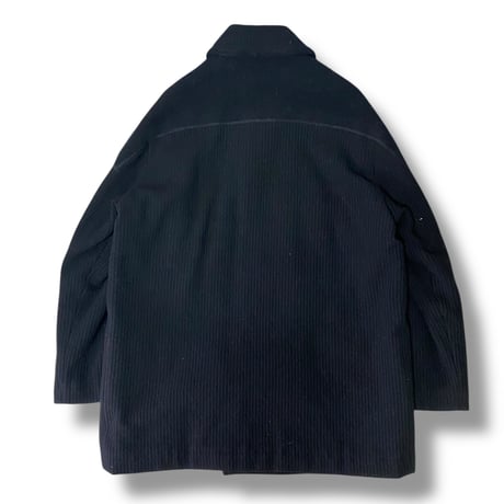 Heavy Wool Double-Breasted Peacoat – Black