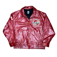 Red Vintage Leather Racing Jacket