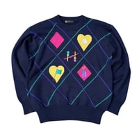 Argyle knit sweater