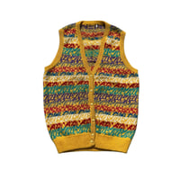 Multicolor Knit Vest (Yellow Trim)