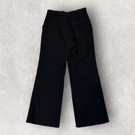 stripe pattern semi flare pants