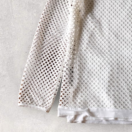 Y2K design mesh sleeve cutsew "WHITE"【@sho_.ta0618】